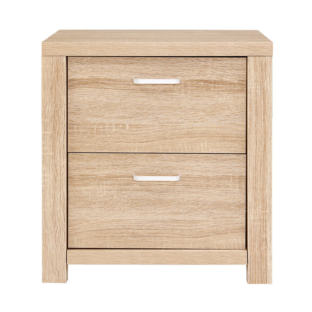 Maxi Bedside Table 2 Drawers - MAXI Pine