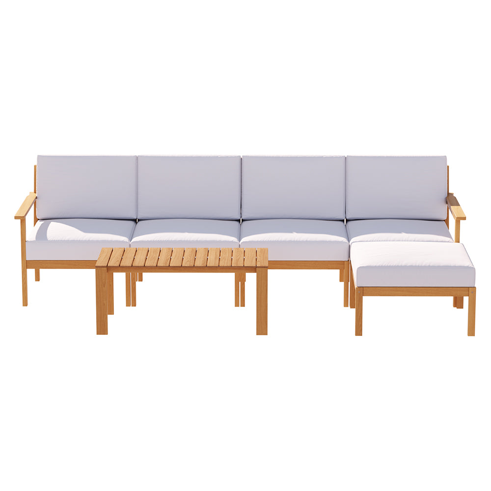 Portsea 6 Piece Acacia wood Outdoor Sofa Set