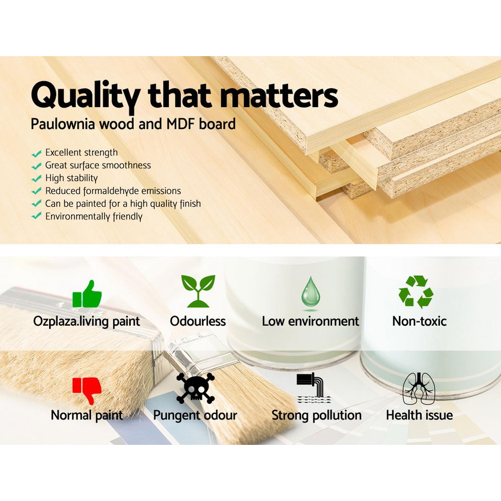 Vintage Bedside Table 2 Drawers Vintage X2 - THYME Grey