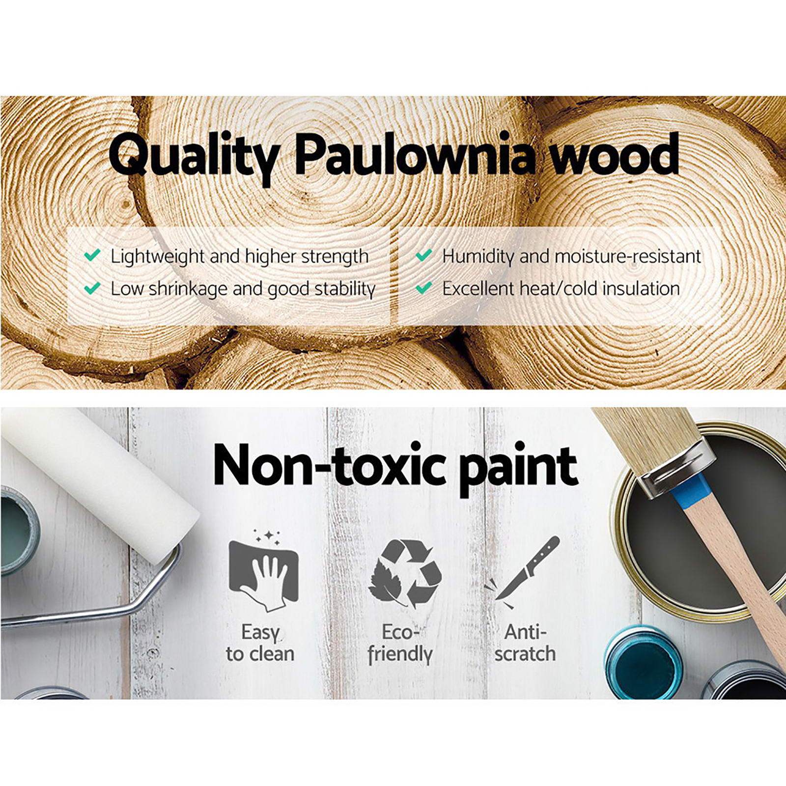 Retro 2x Bedside Table 3 Drawers Vintage - THYME Blue