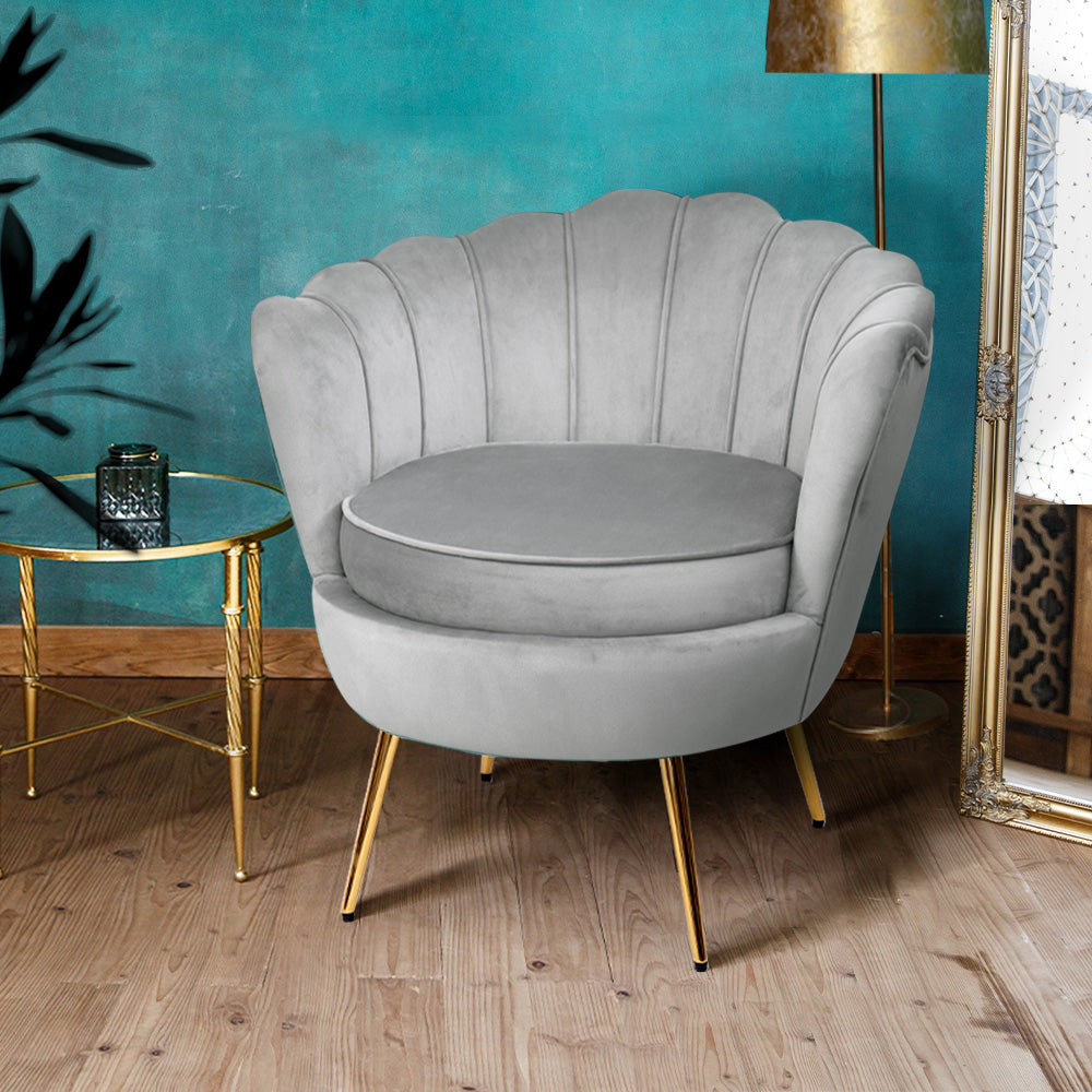 Trendy Armchair Velvet Grey Callista