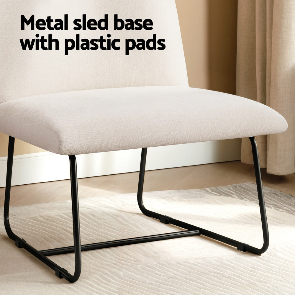 Accent Chair Armchair Cross Leg Beige