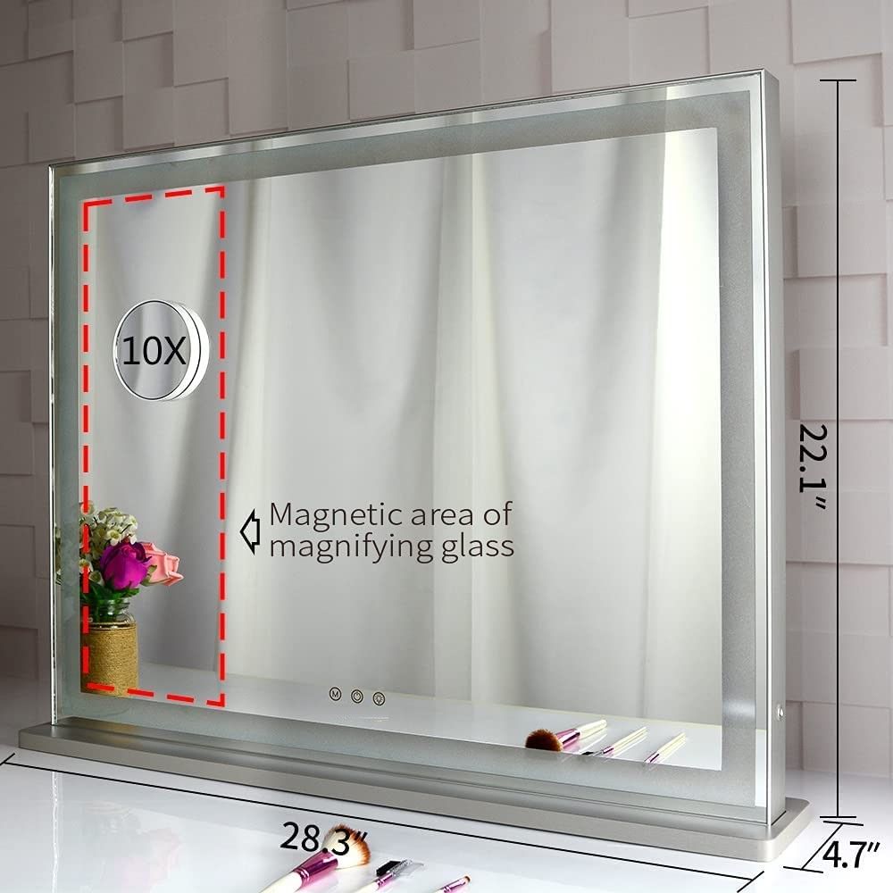 Hollywood LED Makeup Mirror with Smart Touch Control and 3 Colors Dimmable Light