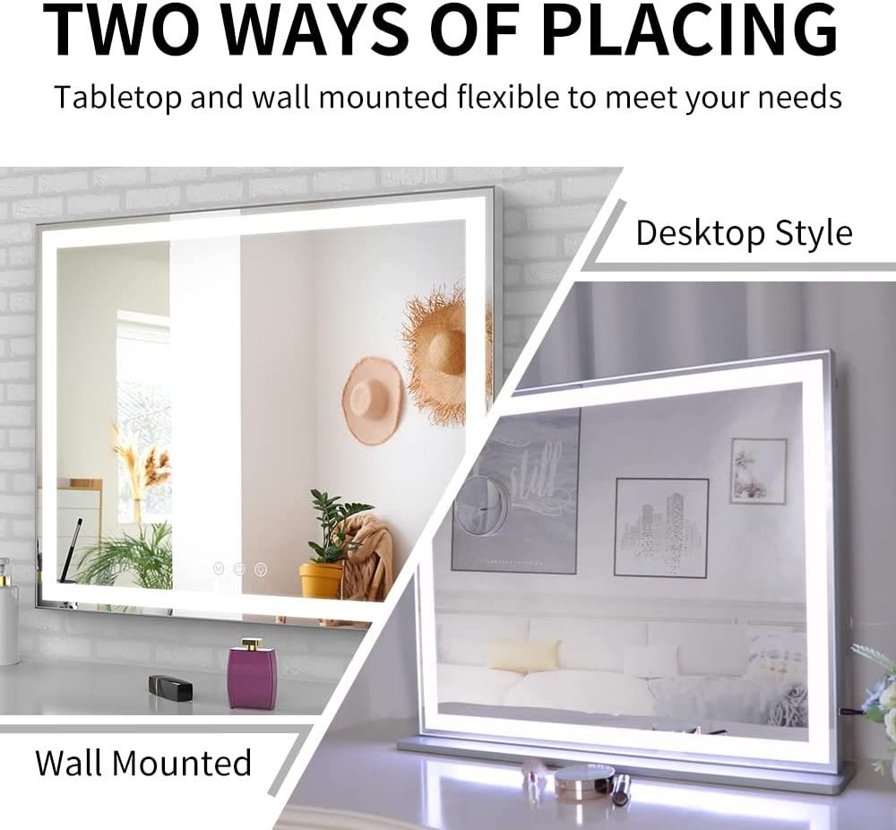 Hollywood LED Makeup Mirror with Smart Touch Control and 3 Colors Dimmable Light