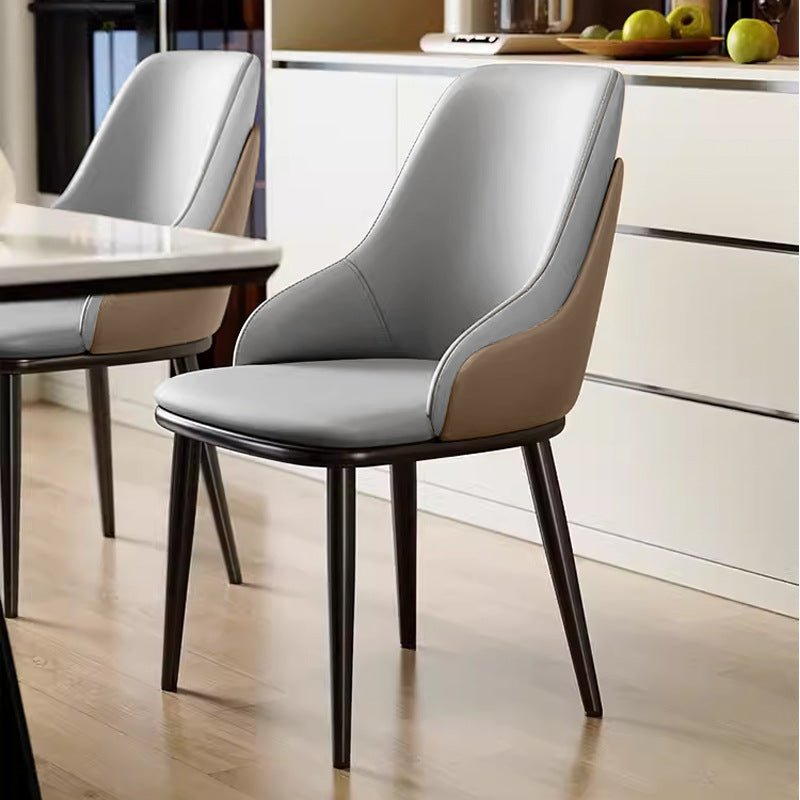 VELLUTO Dining Chair Modern upholstered Leather Kitchen Chairs with armrests Bathtub Chair Leisure Lounge Chair Living Room Bedroom Home Set of 2 (Light Grey Duo)