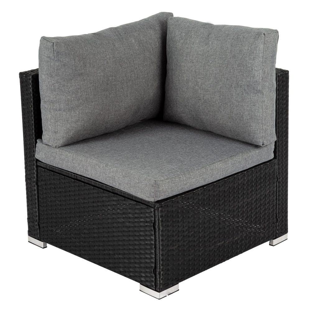 Portsea Premium 6 Piece Outdoor Modular Lounge Sofa - Black