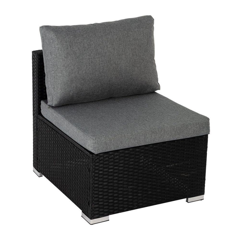 Portsea Premium 6 Piece Outdoor Modular Lounge Sofa - Black