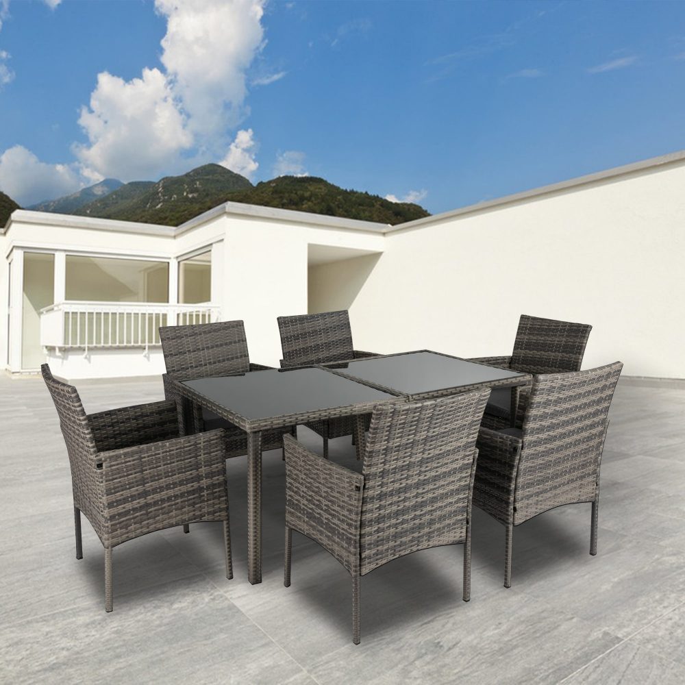 Armadale Luxury Outdoor 6 Seater Dining Set - Grey