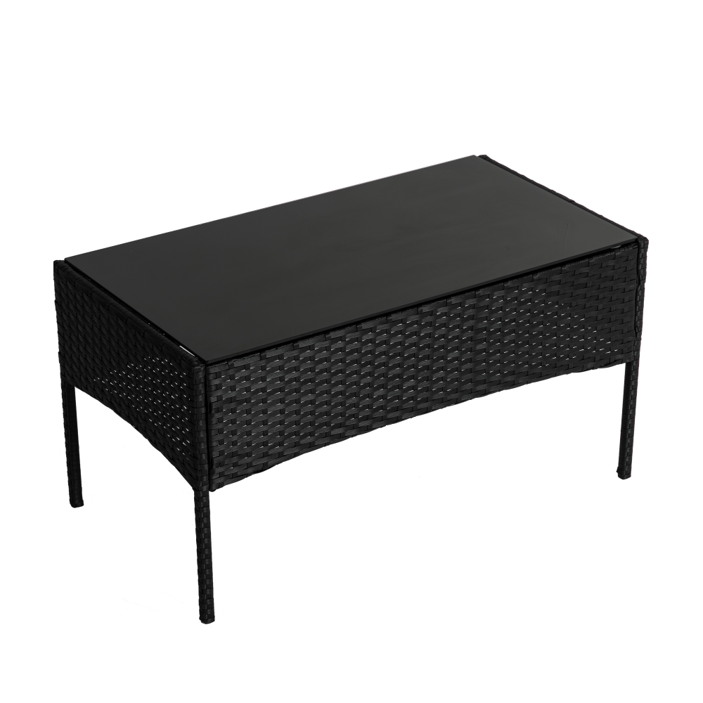Armadale Luxury 4 Seater Outdoor Lounge Set - Black