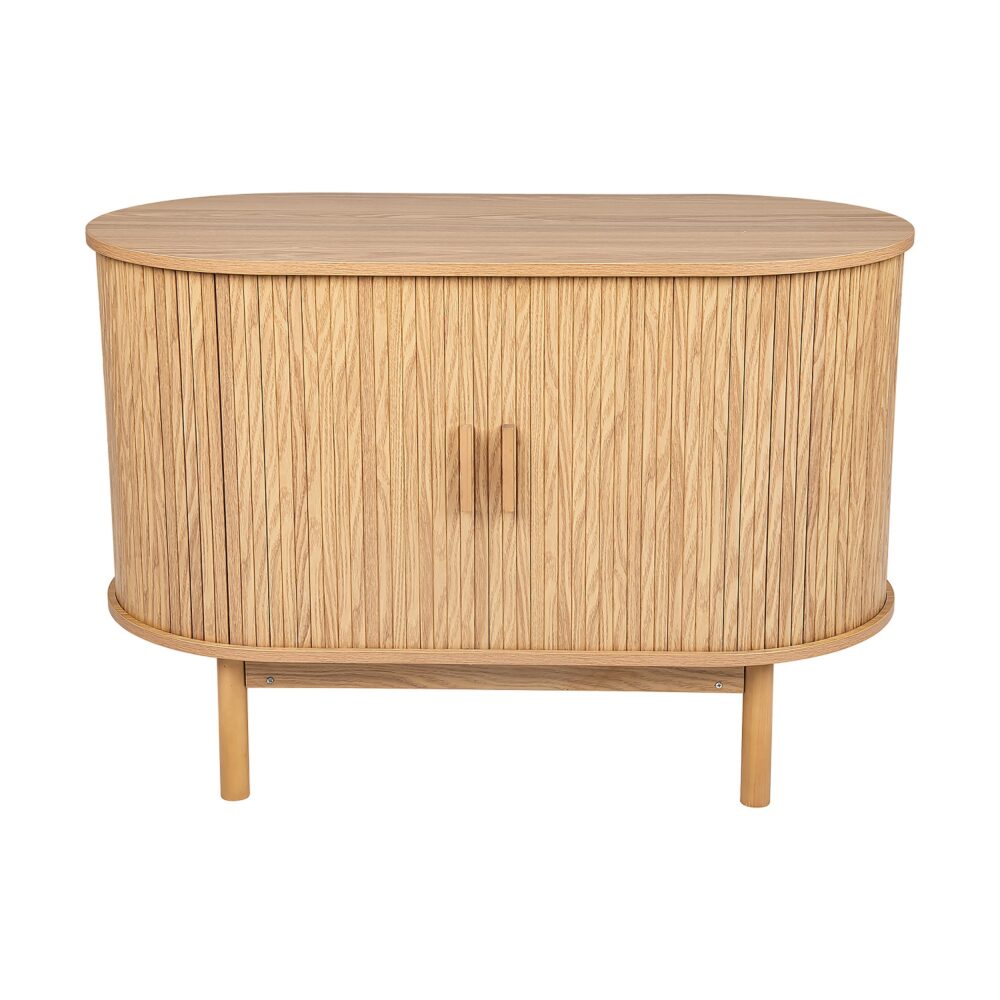 Coastal Charm - Natural Wood Ribbed Sideboard Cabinet
