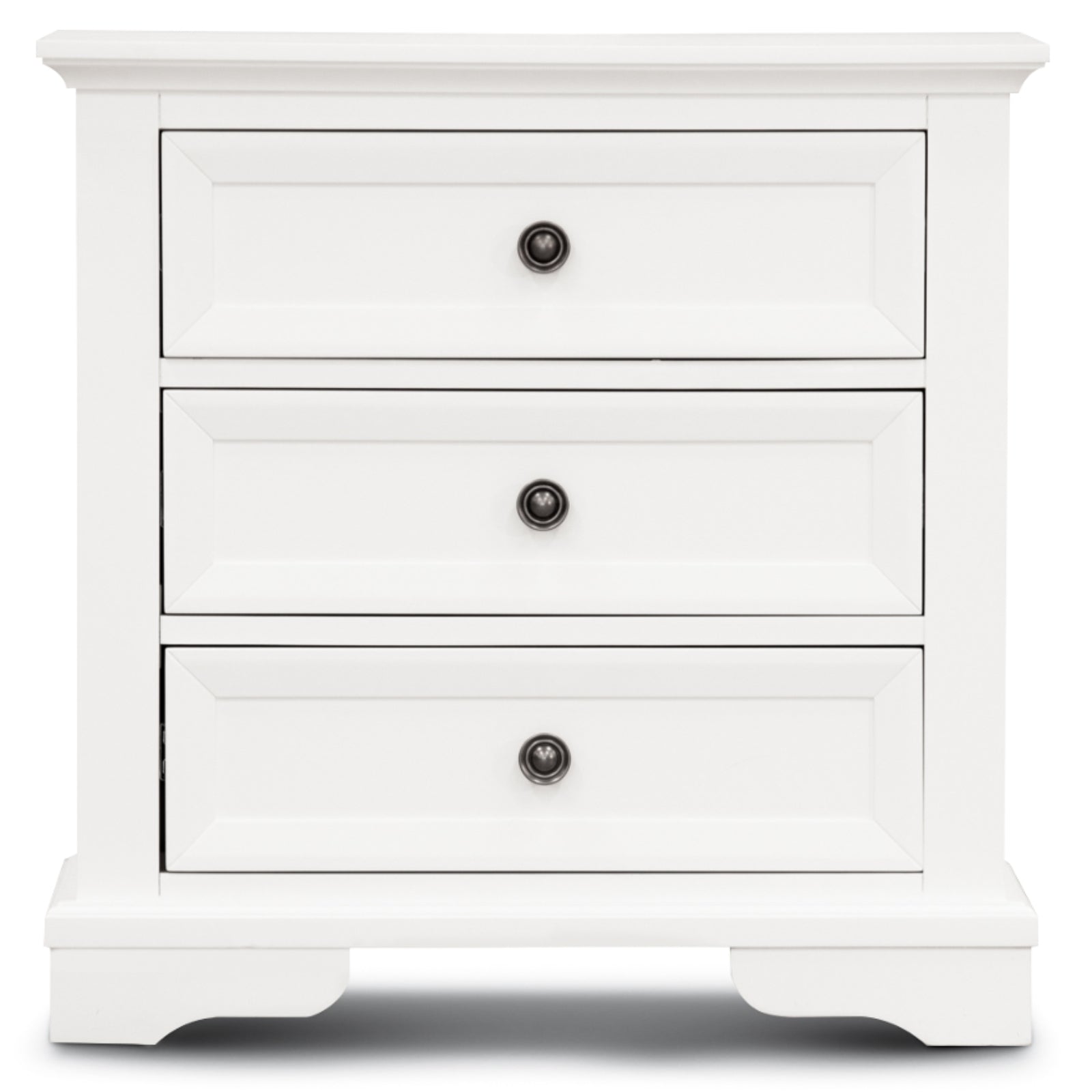 3 Drawers Bedside Table Set of 2pcs - Storage Cabinet Nightstand - White