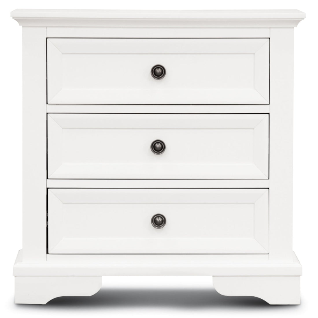 3 Drawers Bedside Table Set of 2pcs - Storage Cabinet Nightstand - White