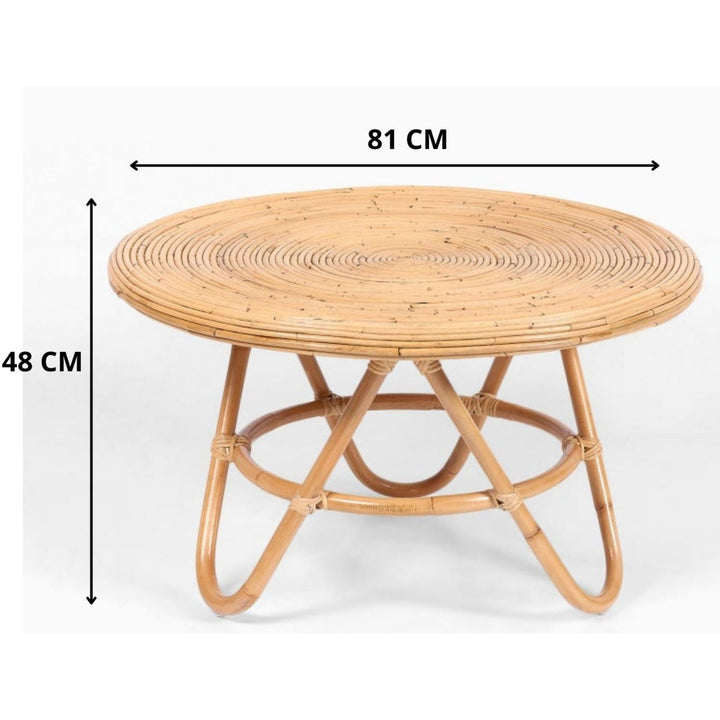 Coastal Charm - Crocus Rattan Round Coffee Table 80cm - Natural
