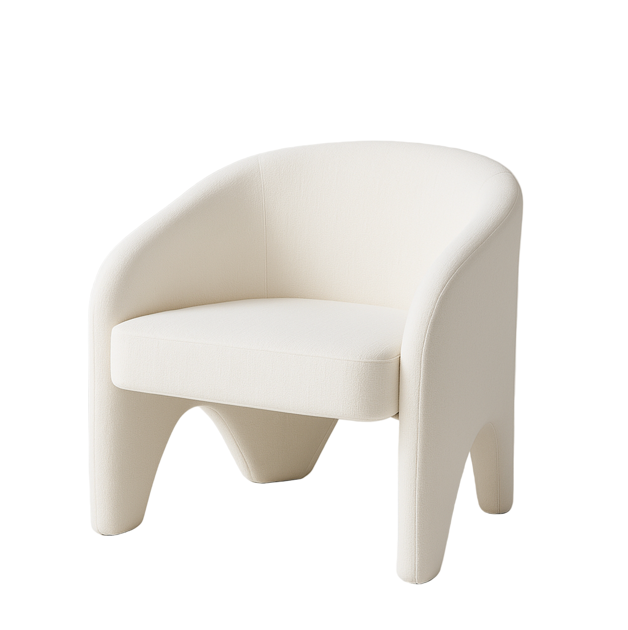 Interior Ave - Nova Sculptural Accent Chair – White Chenille