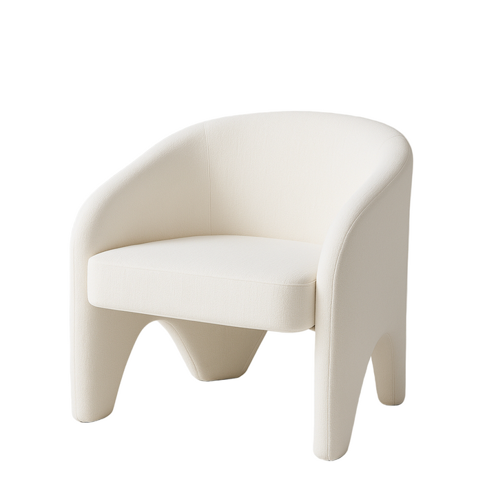 Interior Ave - Nova Sculptural Accent Chair – White Chenille