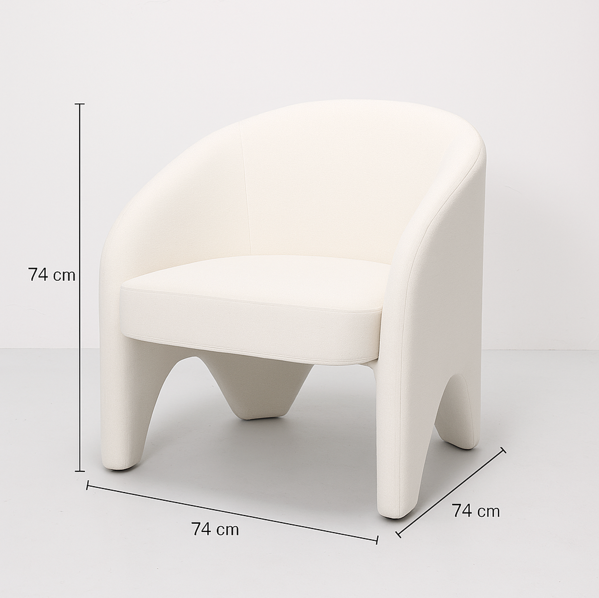 Interior Ave - Nova Sculptural Accent Chair – White Chenille