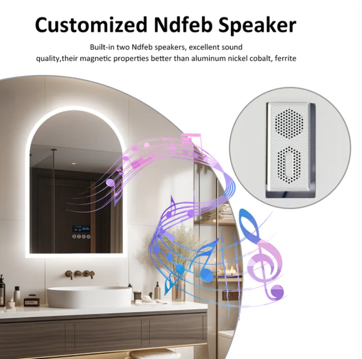 Interior Ave - 90 x 60cm Arched Frameless LED Bathroom Mirror – Bluetooth