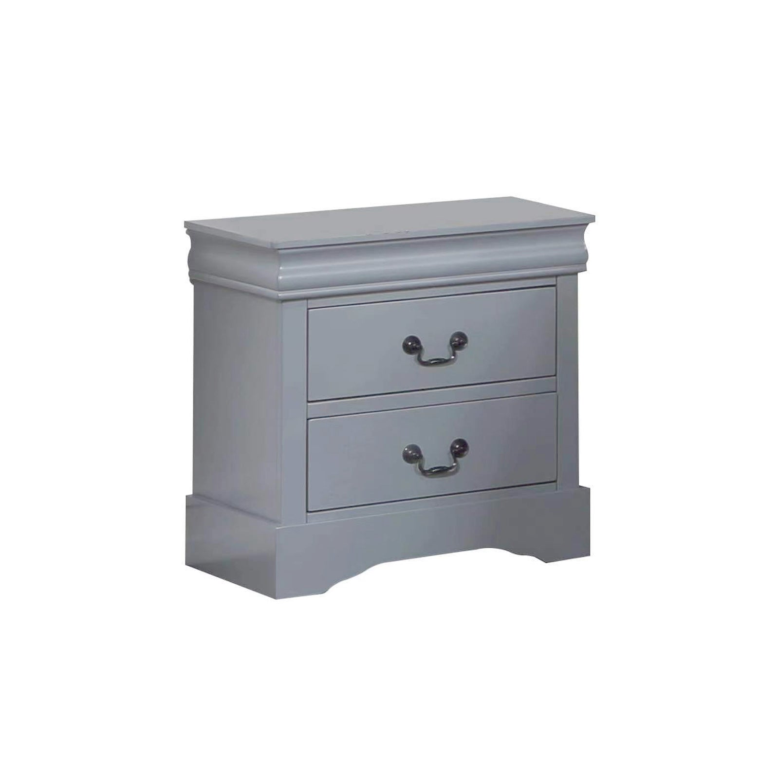 4 Pieces Bedroom Suite in Solid Wood & MDF King Size Grey Colour Bed, Bedside Table & Tallboy
