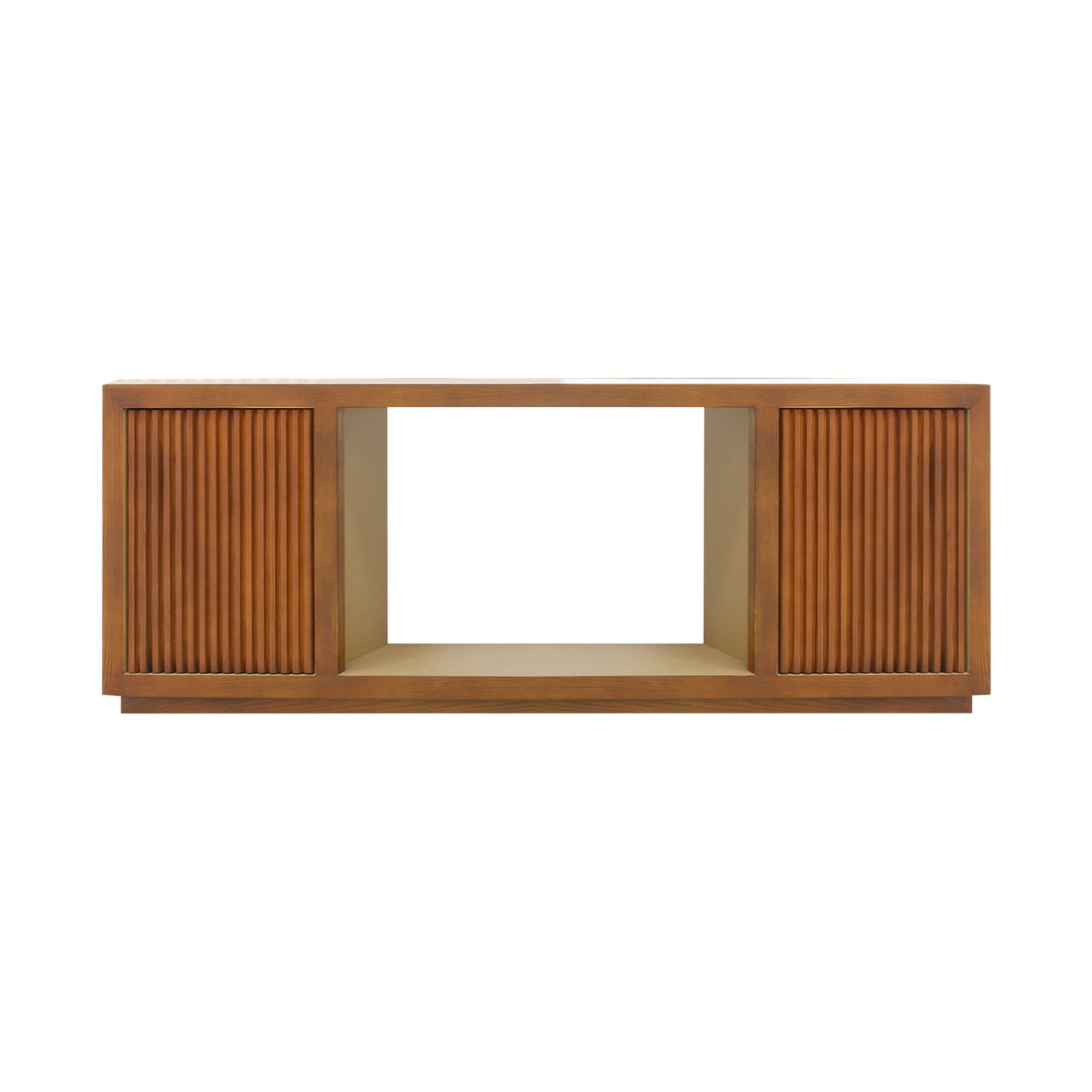TV Cabinet MDF Brown Colour Two Sideboards Open Space