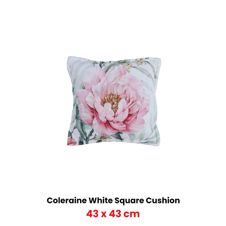 Bianca Coleraine White Coordinate Square Filled Cushion 43 x 43cm