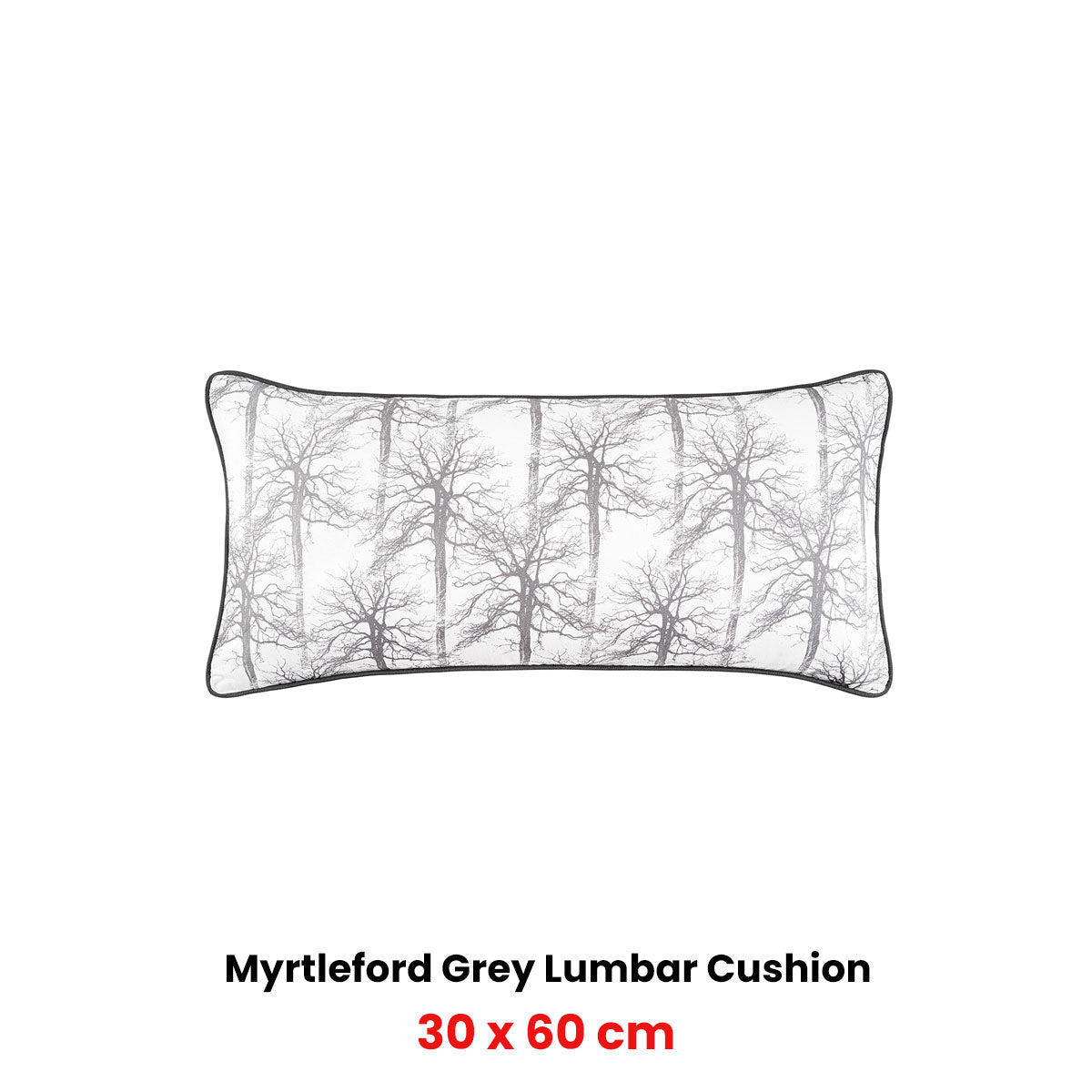 Bianca Myrtleford Grey Lumbar Oblong Filled Cushion 30 x 60cm
