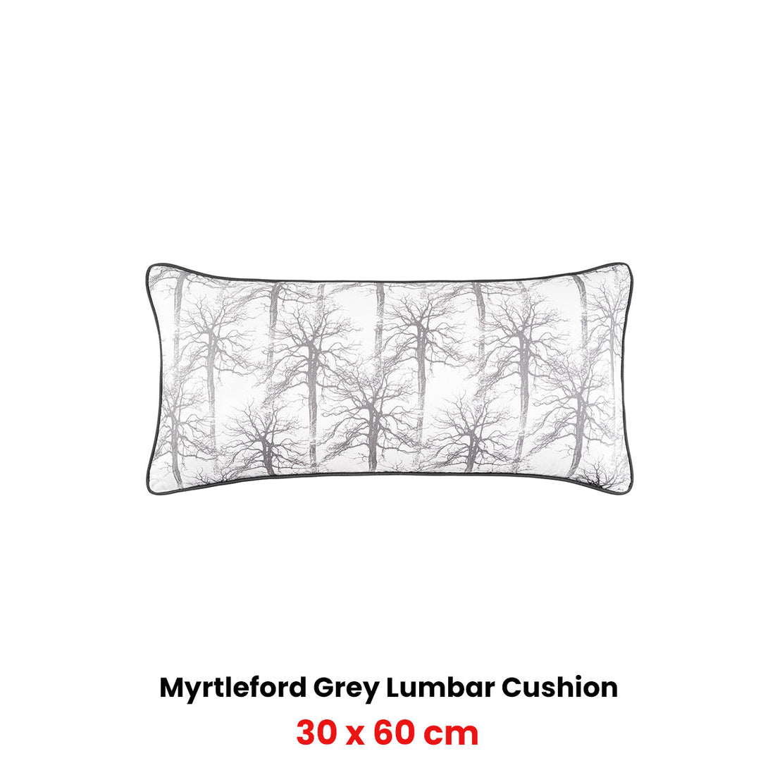 Bianca Myrtleford Grey Lumbar Oblong Filled Cushion 30 x 60cm