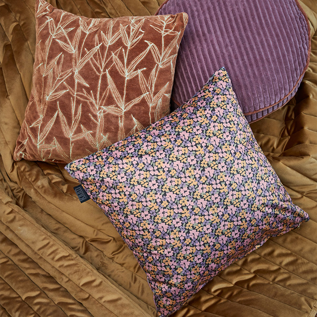 KAAT Amsterdam Liya Multi Floral Square Filled Cushion 43cm x 43cm