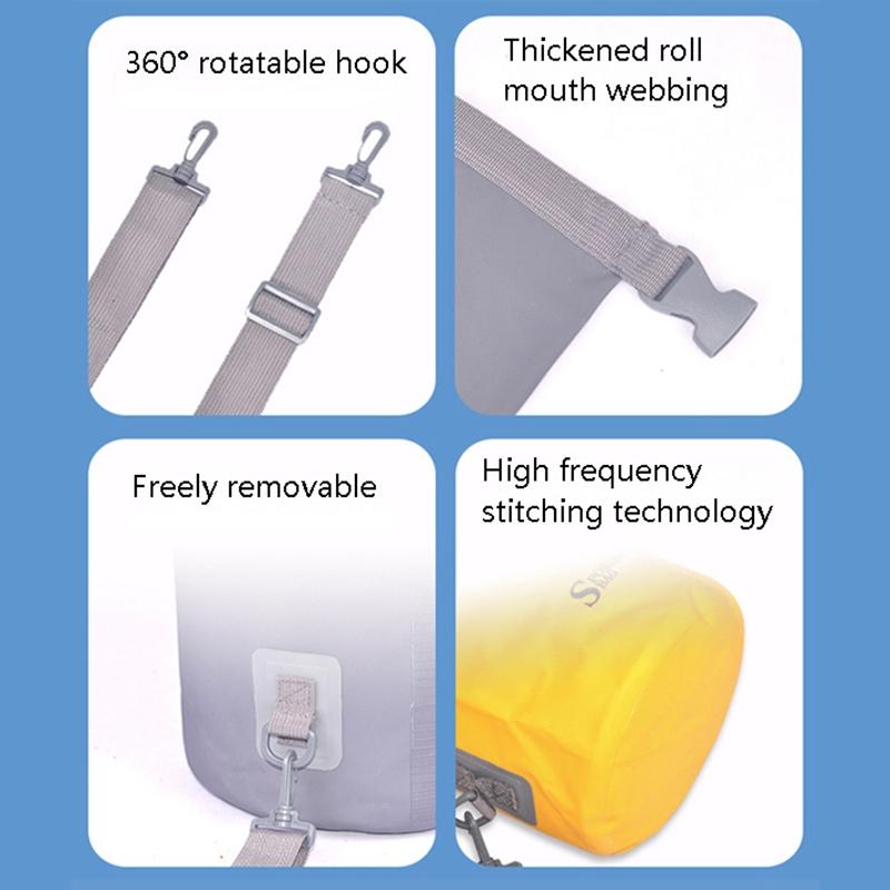 Waterproof Beach Bag For Outdoor Activities Pvc Mesh Cloth Storage Bucket For Swimming Rafting And Seaside Fun - Yellow