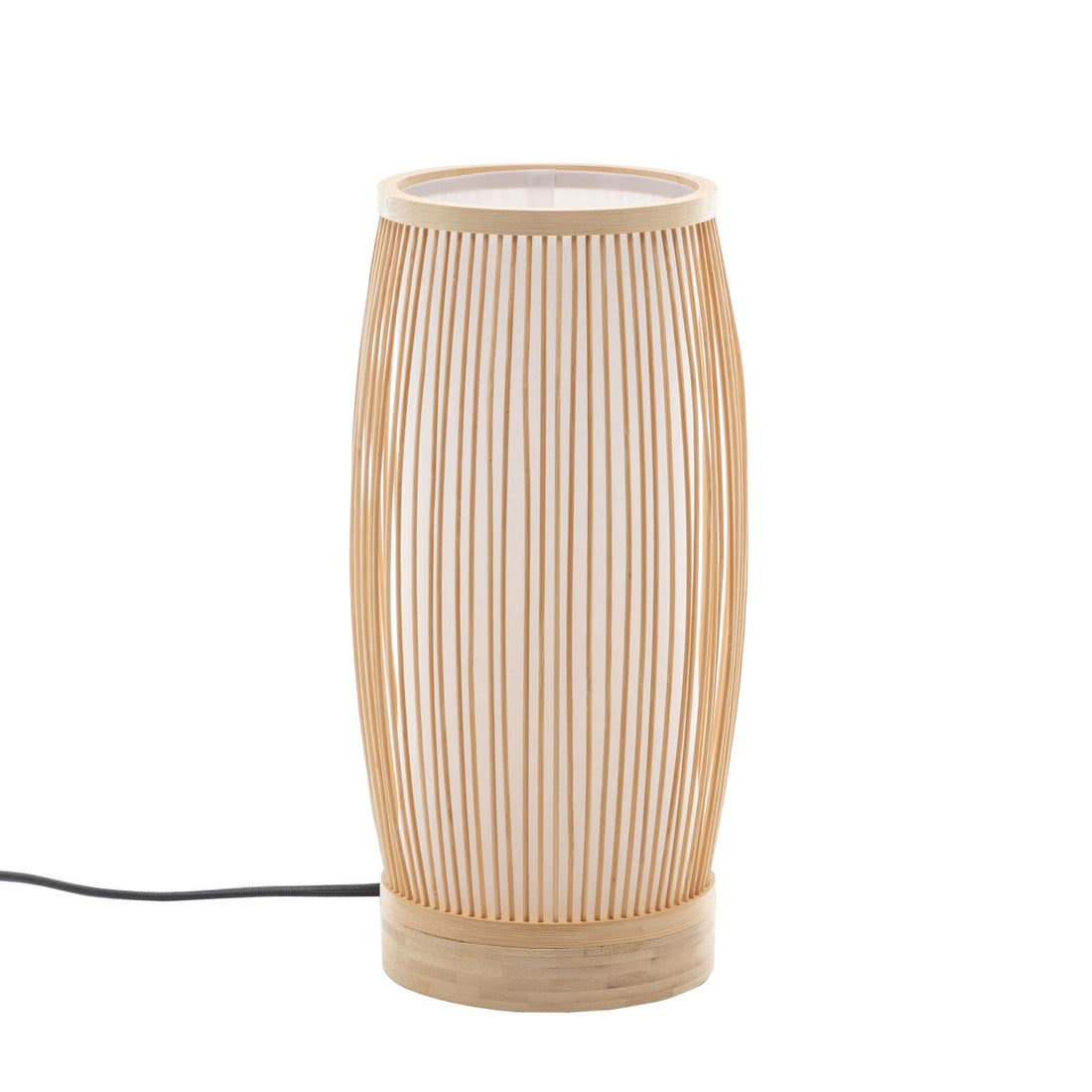 Natural Woven Bamboo Cylinder Table Lamp Light Shade Boho Tropical Coastal