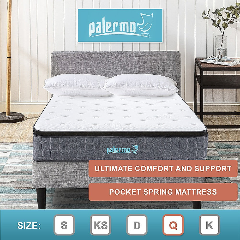 Mattress Queen Euro Top Pocket Spring Motion Isolation CertiPUR-US Certified