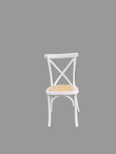 Crossback Dining Chair White Stackable 91cm