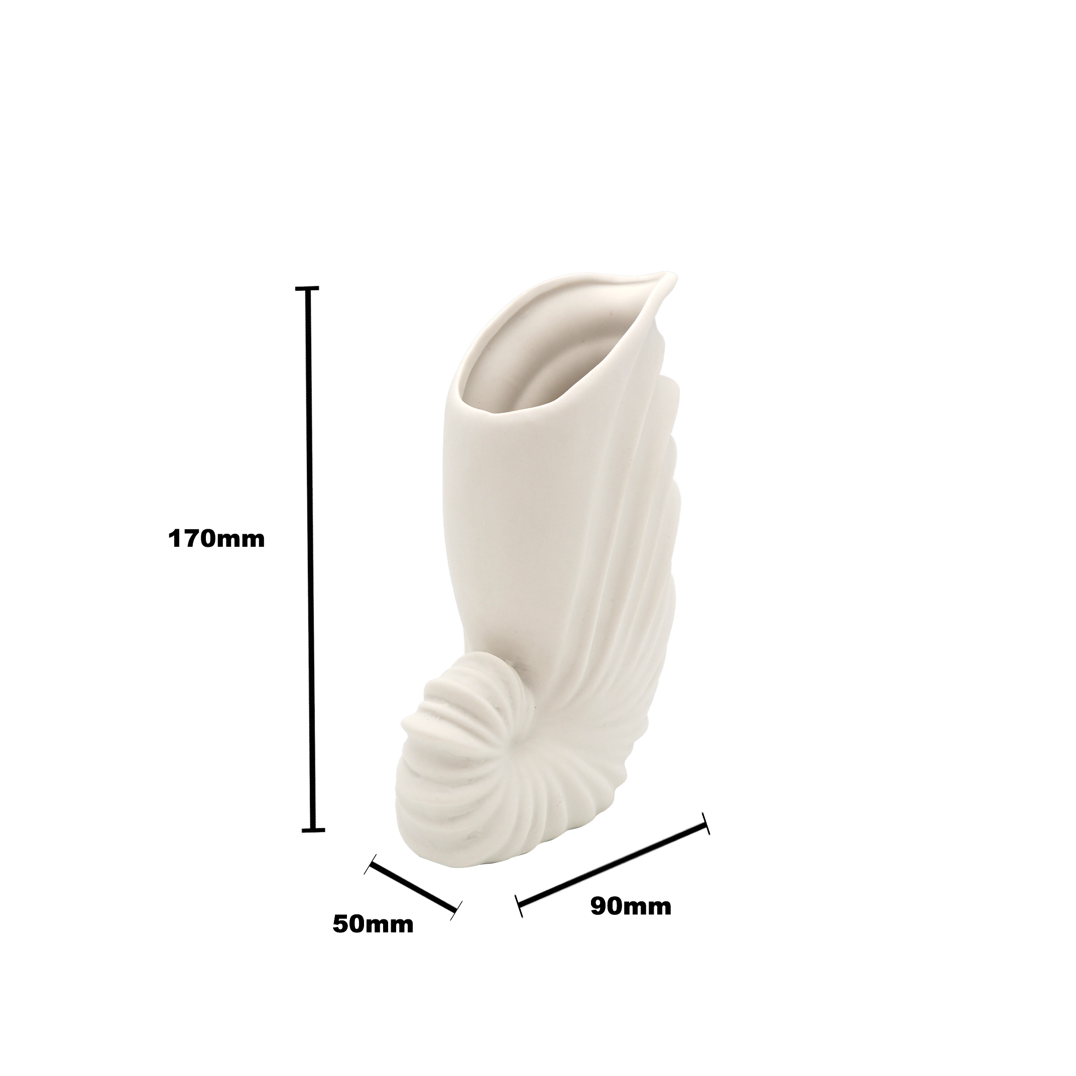 Shell White Ceramic Vase