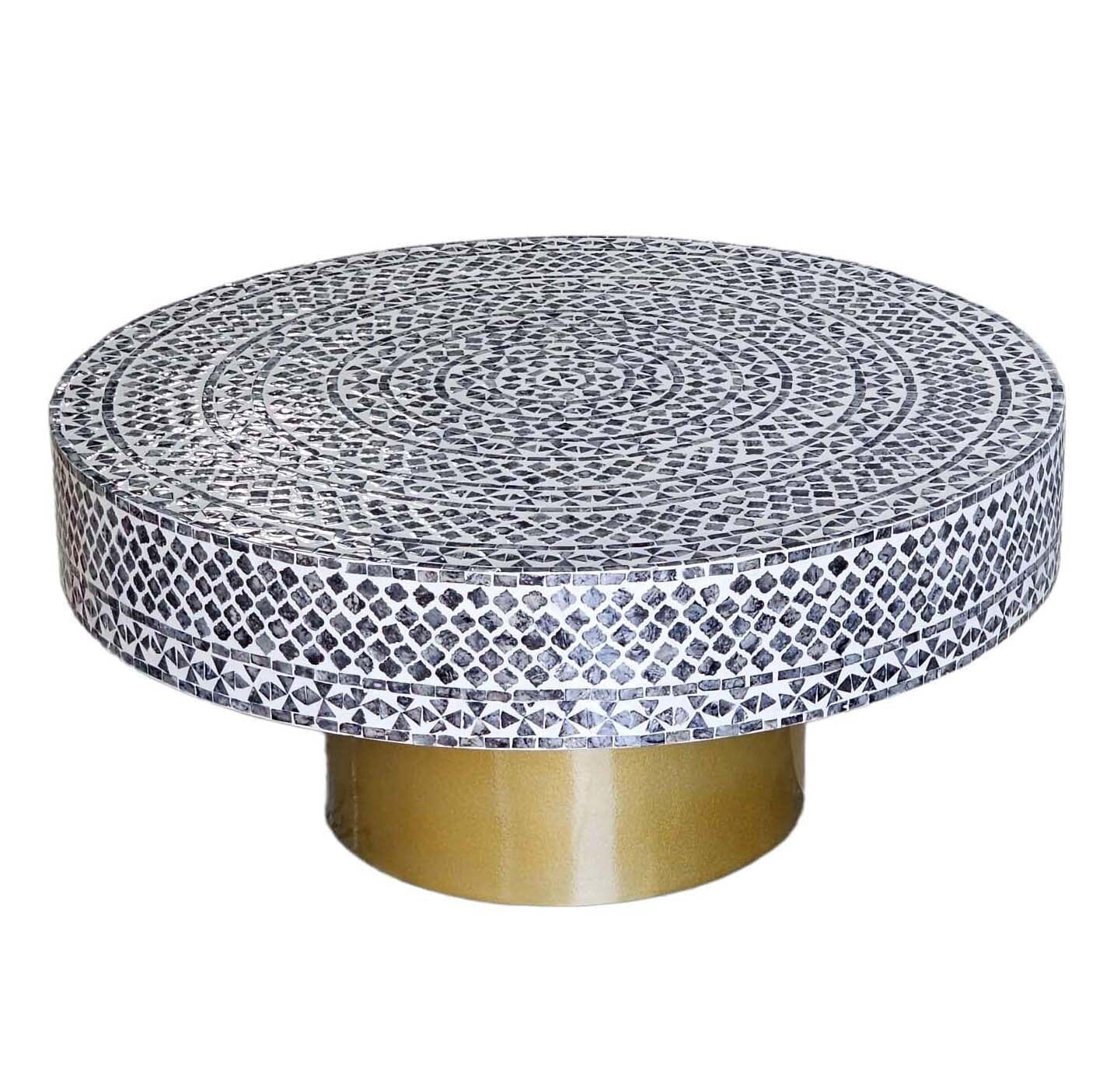 Coastal Charm - Mother of Pearl Obsidian Luxe Coffee Table