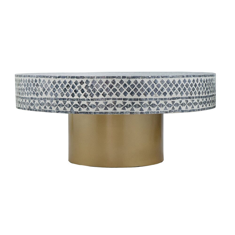 Coastal Charm - Mother of Pearl Obsidian Luxe Coffee Table